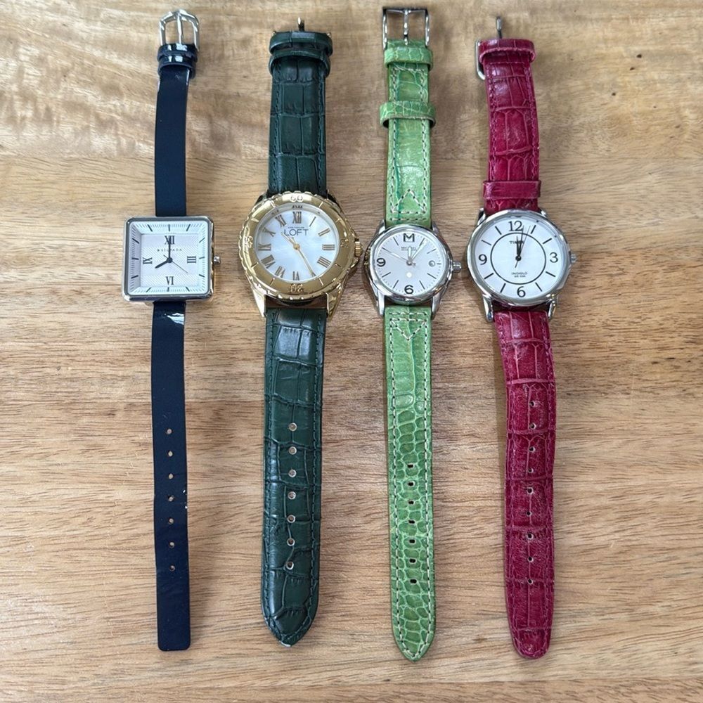 Timex Croc embossed Red Leather Strap Watch GUC - Picture 12 of 14
